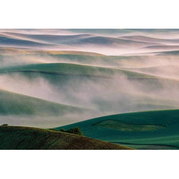 Fotobehang - Foggy Hills I 384x260cm - Vliesbehang