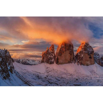 Fotobehang - Mountain Peaks in Italy 384x260cm - Vliesbehang