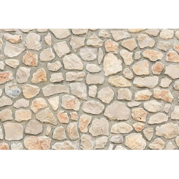 Fotobehang - Natural Stone Wall I 384x260cm - Vliesbehang