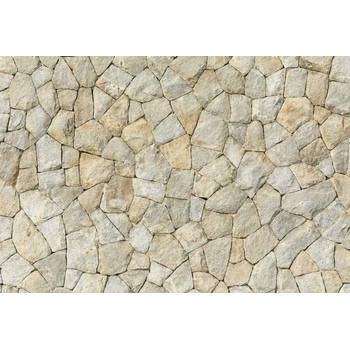 Fotobehang - Natural Stone Wall II 384x260cm - Vliesbehang