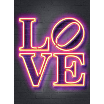 Fotobehang - Neon Tube Love 192x260cm - Vliesbehang