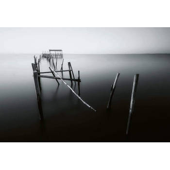 Fotobehang - Old Pier In Portugal 384x260cm - Vliesbehang