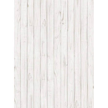 Fotobehang - White Wooden Wall 192x260cm - Vliesbehang