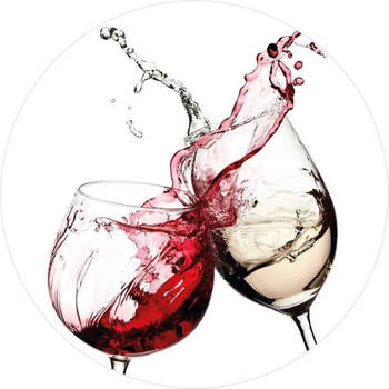 Fotobehang - Wine Glasses 140x140cm rond - Vliesbehang