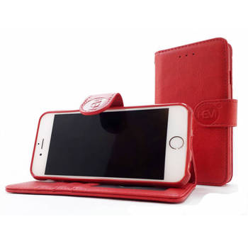 Apple iPhone 12 Pro Max - Burned Red Leren Portemonnee Hoesje - Lederen Wallet Case TPU meegekleurde binnenkant- Book