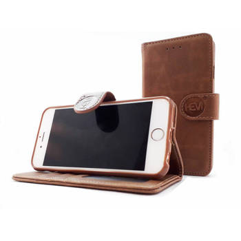 Apple iPhone 12 Pro Max - Bronzed Brown Leren Portemonnee Hoesje - Lederen Wallet Case TPU meegekleurde binnenkant-