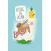 Poster Living the Dream Llama and Sloth 61x91,5cm