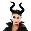 Halloween Horror haarband/diadeem met duivel/heksen hoorns zwart voor volwassenen - Verkleedhoofddeksels