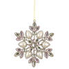 House of Seasons kerstboomhanger sneeuwvlok 5 cm roze