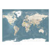 Fotobehang - Vintage World Map 250x175cm - Vliesbehang