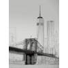 Fotobehang - New York Art Illustration Black And White 192x260cm - Vliesbehang