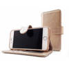 Apple iPhone 12 Pro Max - Golden Shimmer Leren Portemonnee Hoesje - Lederen Wallet Case TPU meegekleurde binnenkant-
