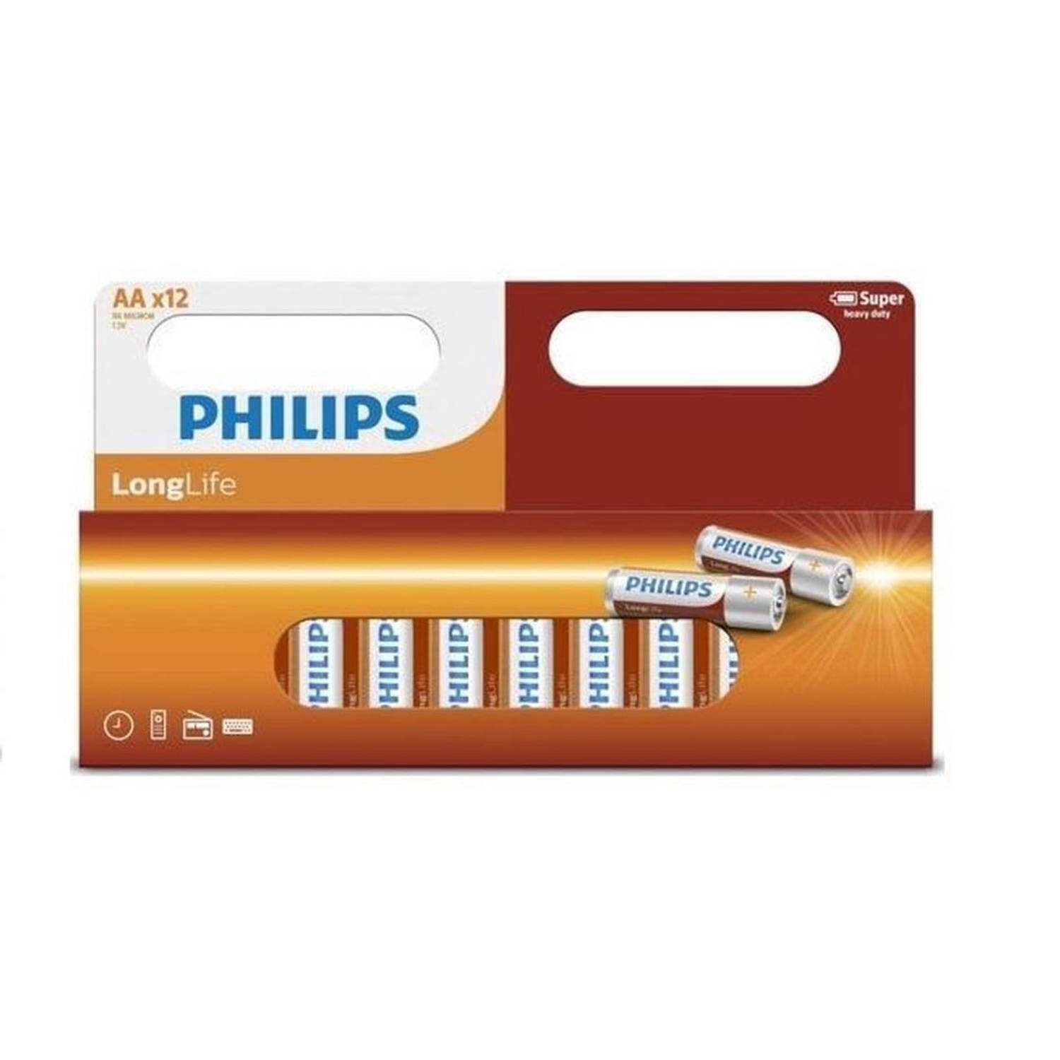 Philips Longlife AA batterijen - 72 Stuks