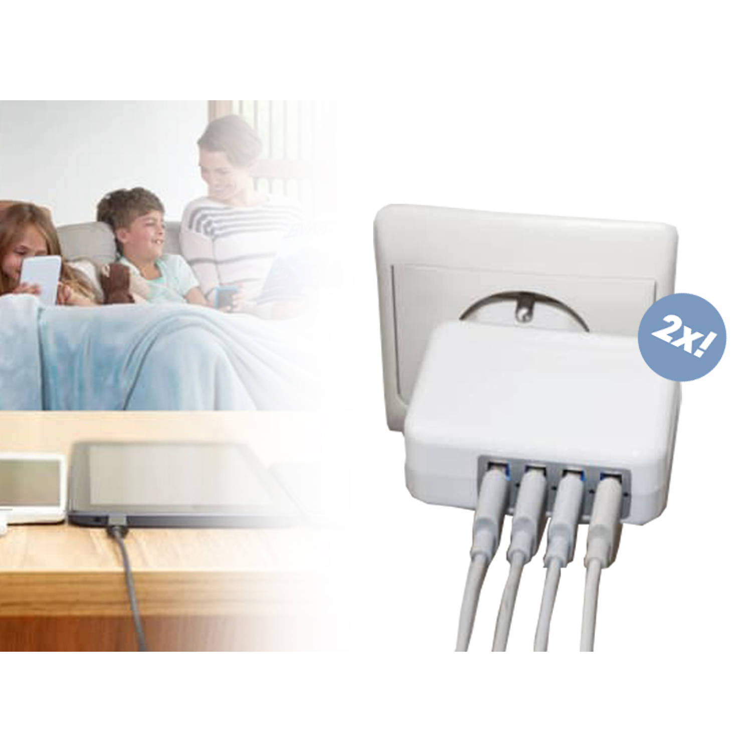 Mr Handsfree 4usb Smart Home Charger 4.5a Duopack
