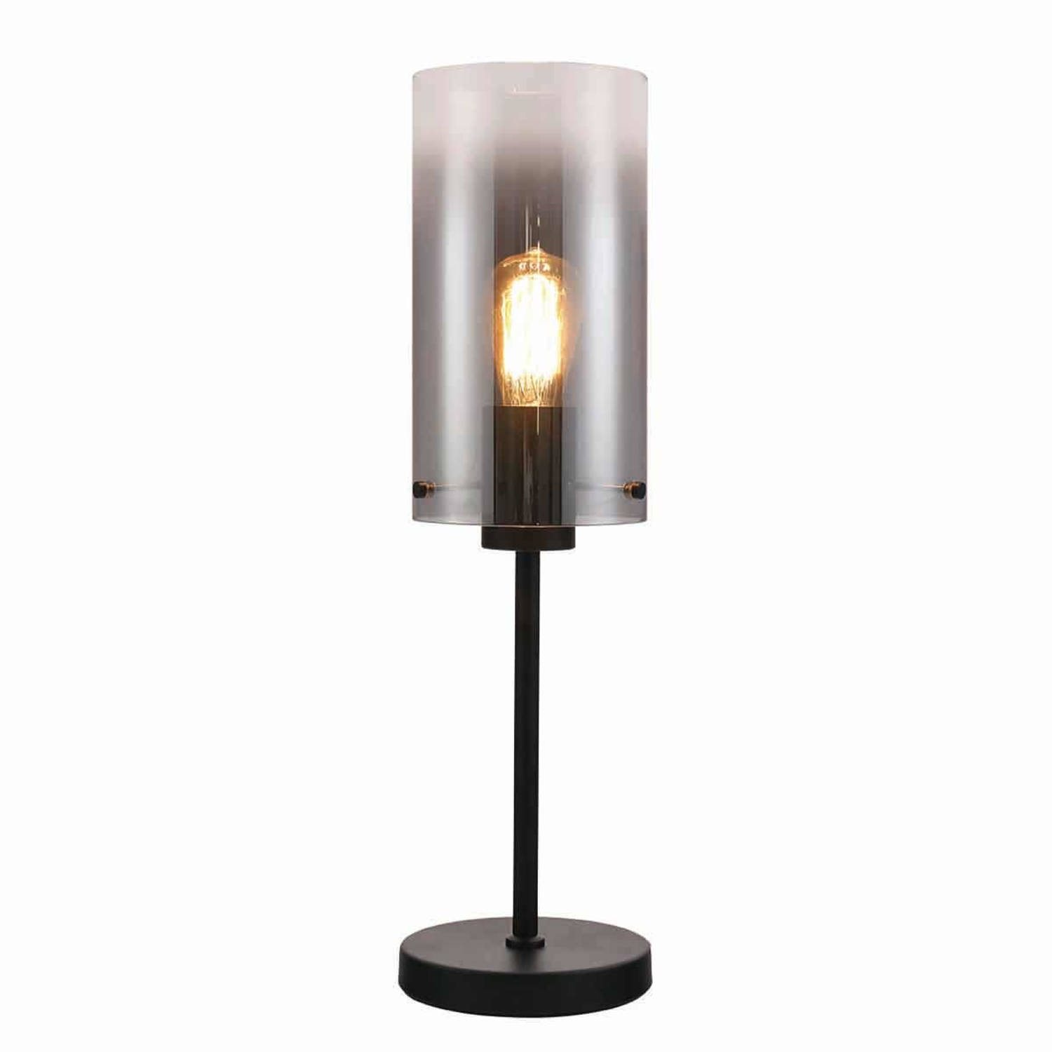 Tafellamp Ventotto Zwart & Smoke Glas 58cm