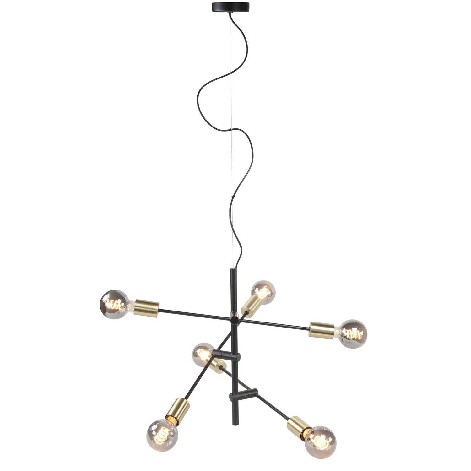 Highlight Hanglamp Sticks 6 Lichts Ø 70 Cm Goud Zwart