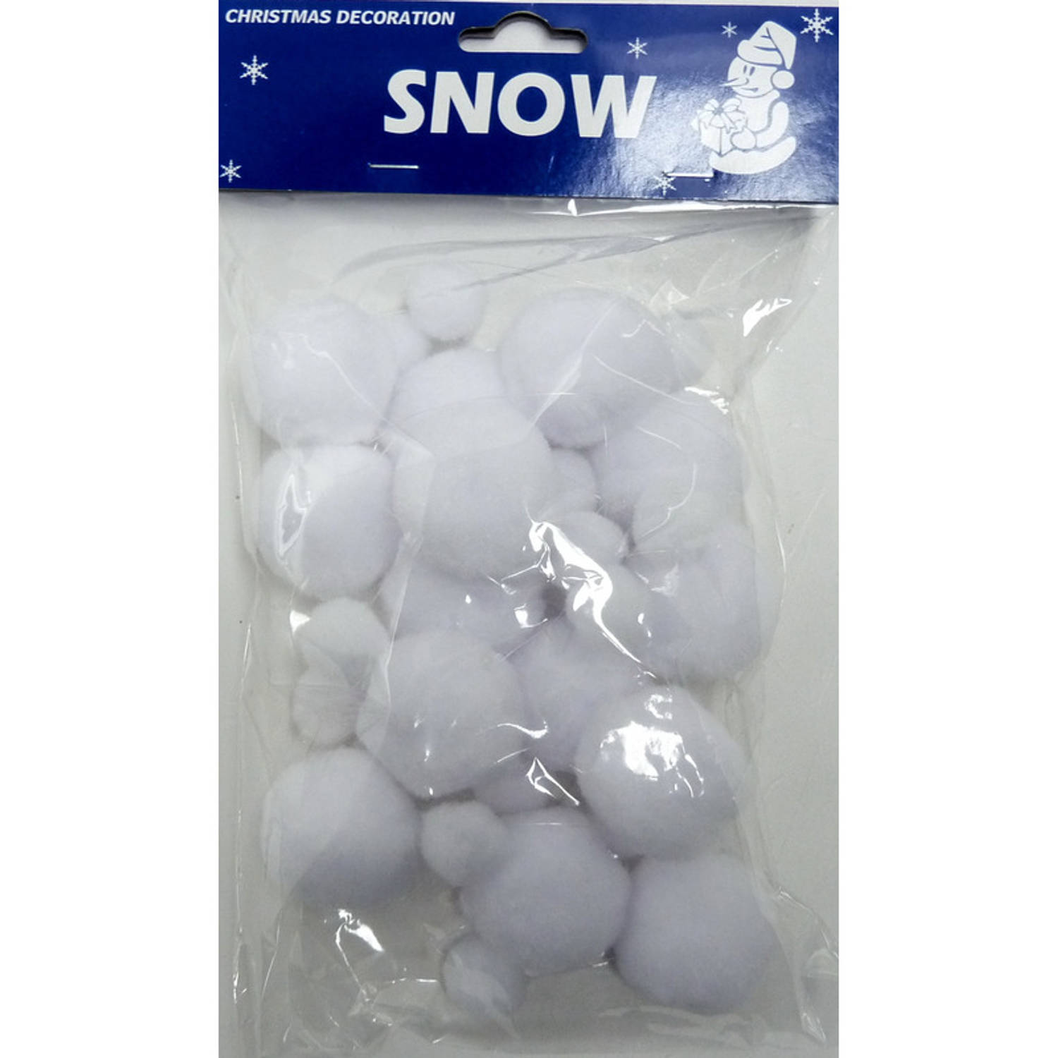 1x Kerstslingers met sneeuwballetjes 150 cm sneeuwdecoratie - Decoratiesneeuw