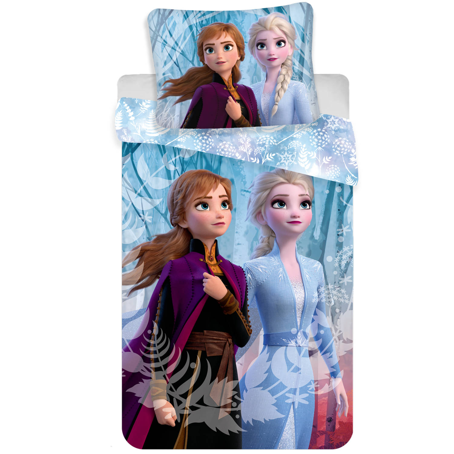 Disney Frozen Elsa En Anna Dekbedovertrek - Eenpersoons - 140 X 200 Cm - Multi