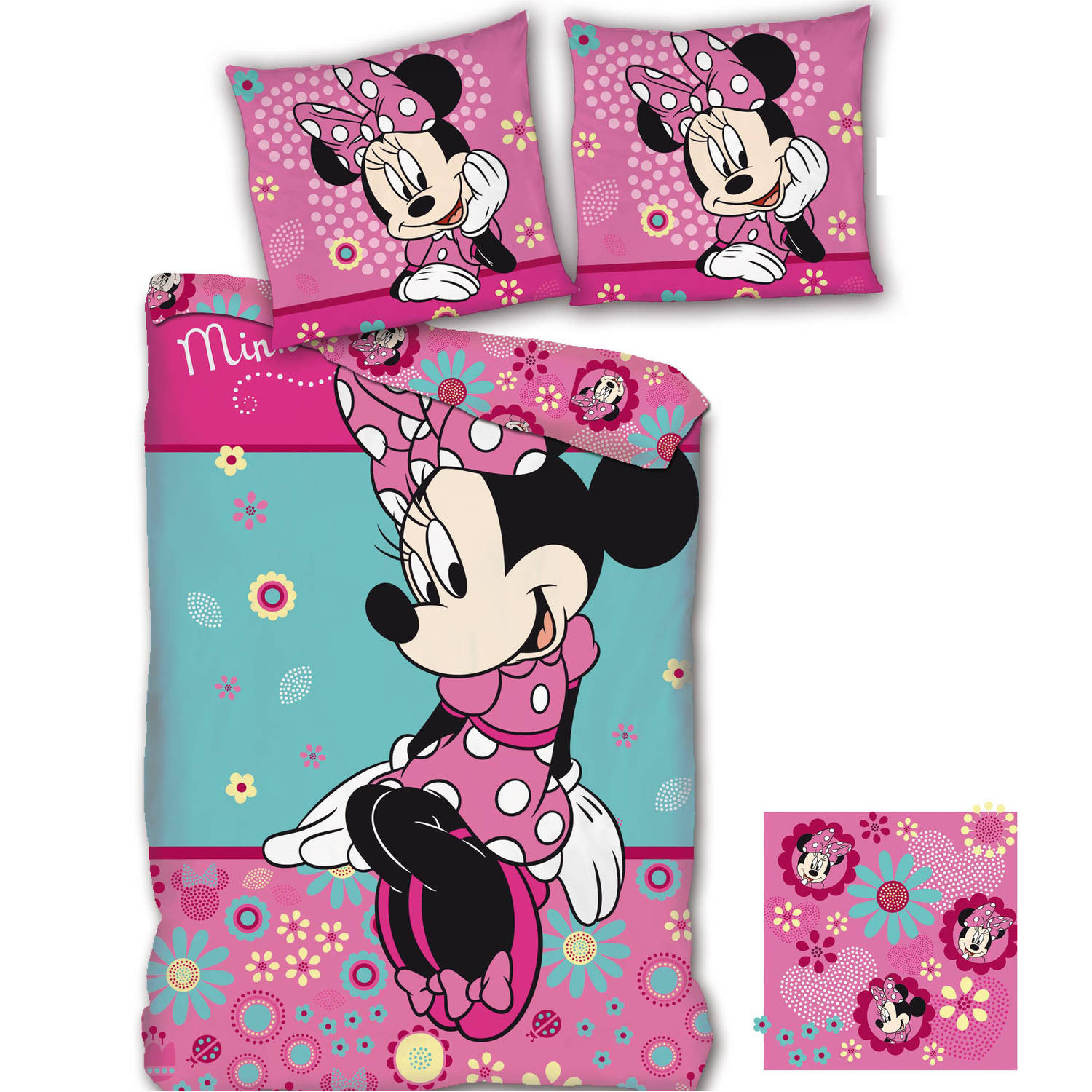 Disney Minnie Mouse Flowers - dekbedovertrek - 140 x 200 cm - Multi