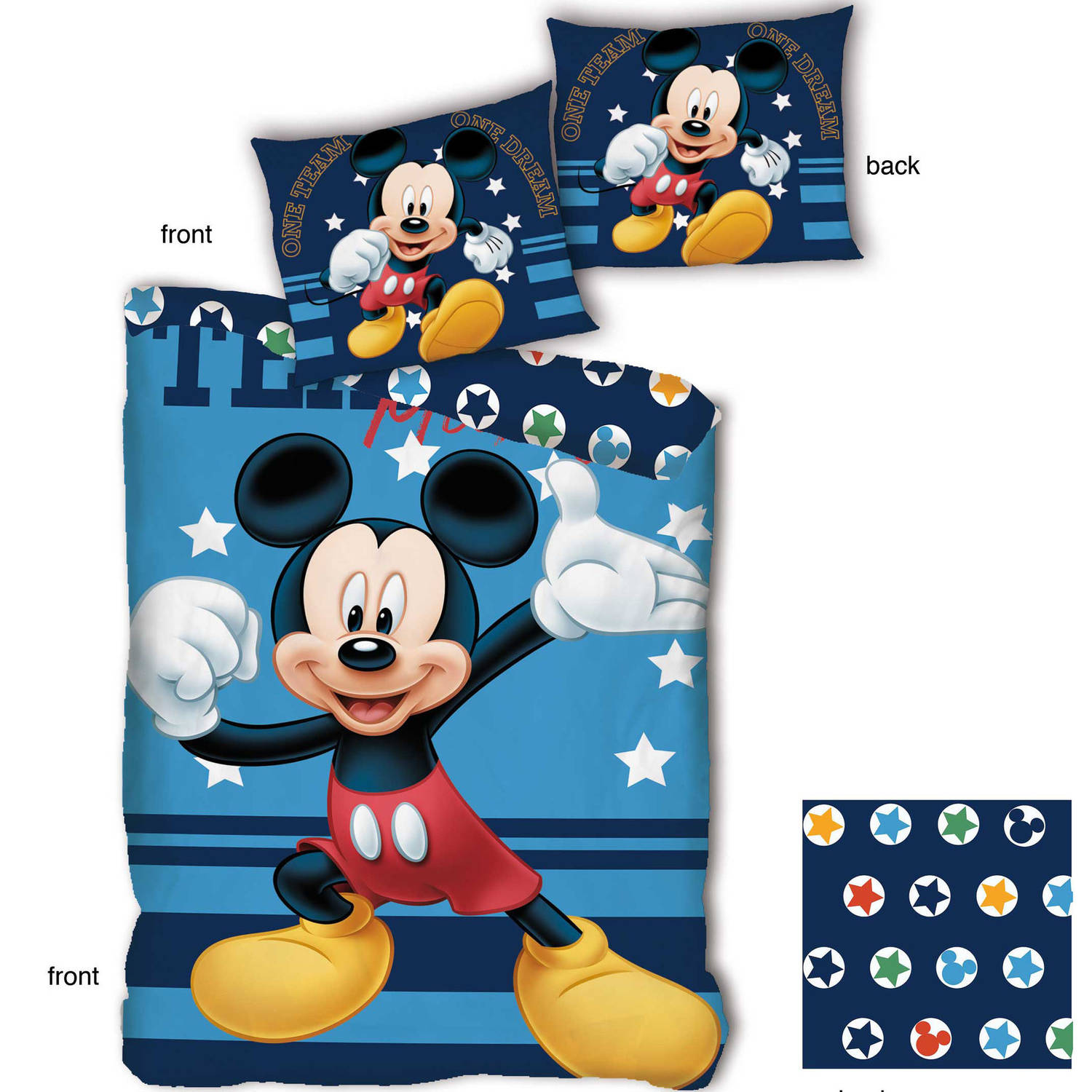 Disney Mickey Mouse Stars - Dekbedovertrek - Eenpersoons - 140 x 200 cm - Blauw