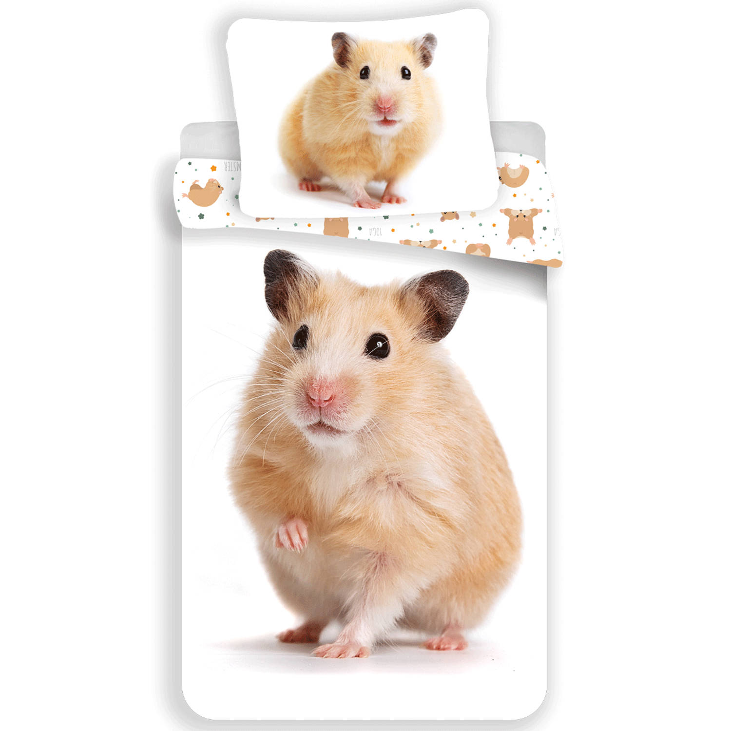 Animal Pictures Dekbedovertrek Hamster - Eenpersoons - 140 x 200 cm - Wit