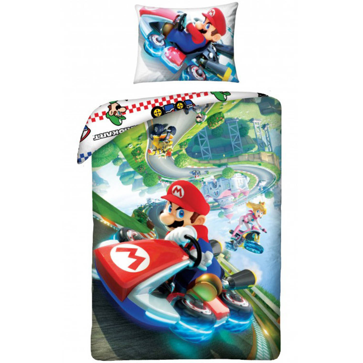 Super Mario Dekbedovertrek Super Mario - Eenpersoons - 140 x 200 cm - Katoen