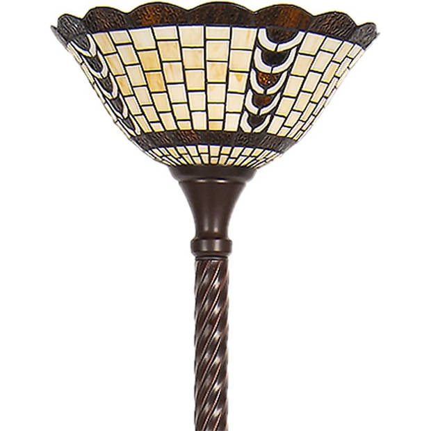 Clayre & Eef Multi Vloerlamp Tiffany Ø 38*186 cm E27/max 1*60W 5LL-6077