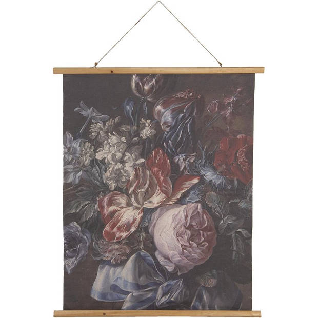 Clayre & Eef Multi Wandkaart met bloemen 80*2*100 cm 5WK0034