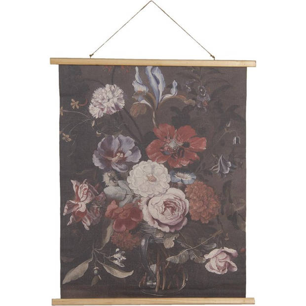 Clayre & Eef Multi Wandkaart met bloemen 80*2*100 cm 5WK0035