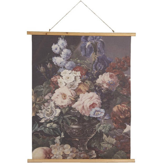 Clayre & Eef Multi Wandkaart met bloemen 80*2*100 cm 5WK0039