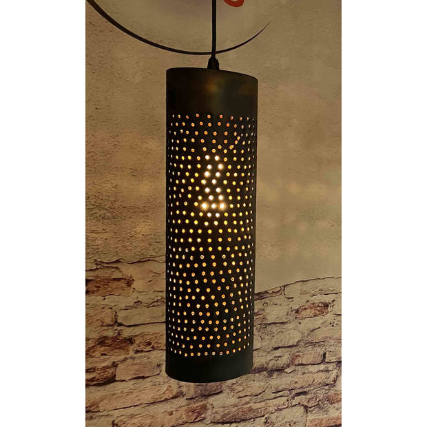 Freelight Hanglamp Forato 4 lichts L 120 cm bruin zwart