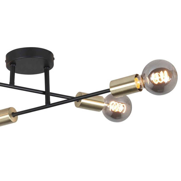 Highlight Plafondlamp Sticks 4 lichts Ø 60 cm goud zwart