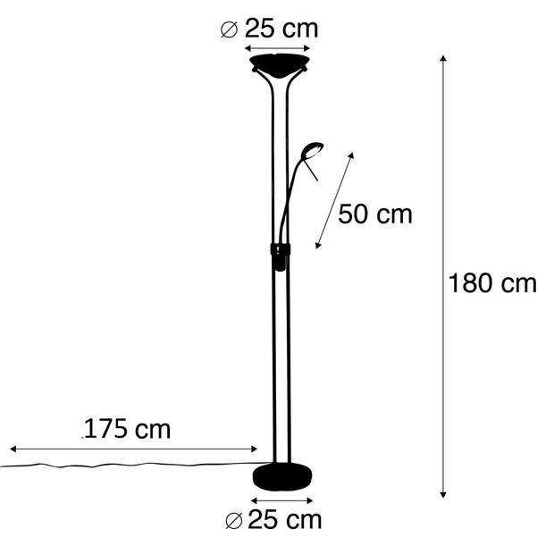 Highlight Vloerlamp New Luna H 180 cm 24 + 5 Watt brons