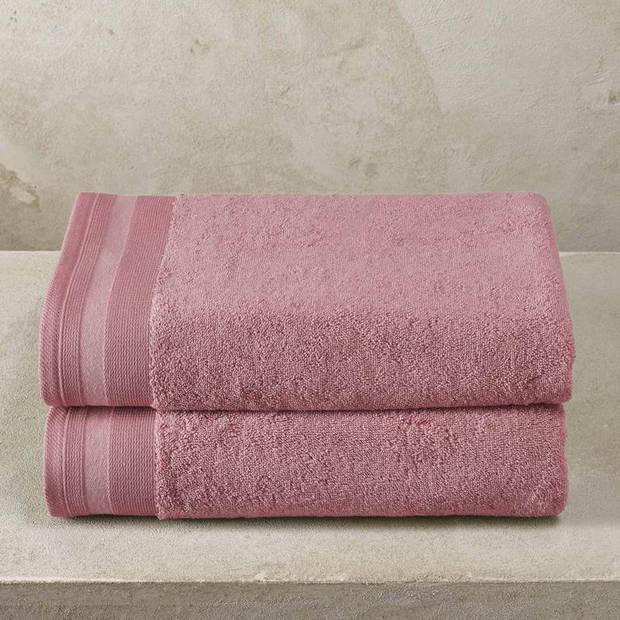 De Witte Lietaer badhanddoek Contessa 70 x 140 cm roze 2 stuks