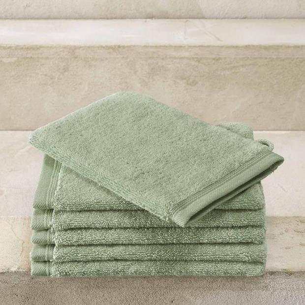 De Witte Lietaer washandjes Contessa 16 x 22 cm seagreen 6 stuks