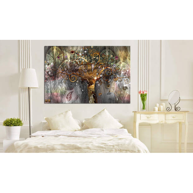 Canvas Schilderij Gold Tree 90x60cm