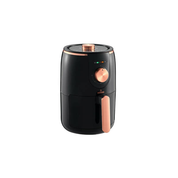 Buccan - Airfryer 1.6 Liter - Hetelucht friteuse - zwart met roségoud