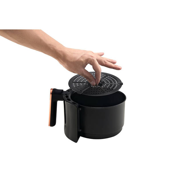 Buccan - Airfryer 1.6 Liter - Hetelucht friteuse - zwart met roségoud