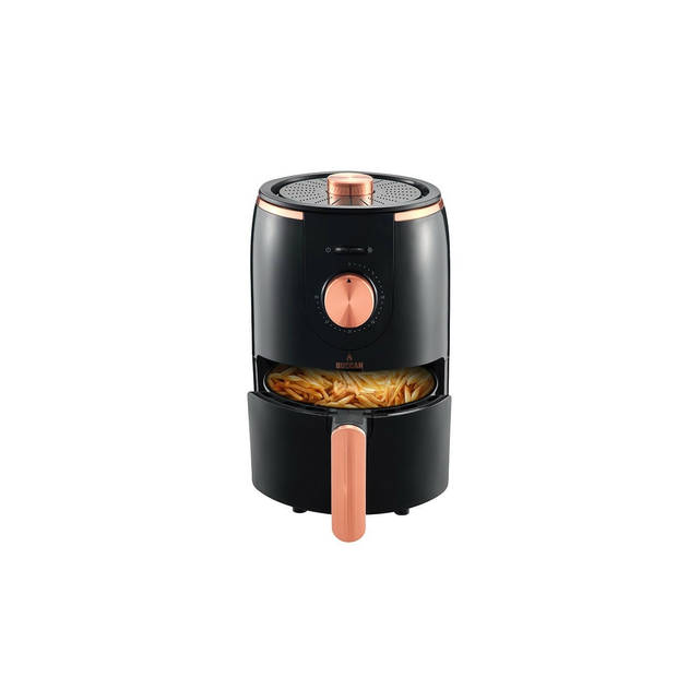 Buccan - Airfryer 1.6 Liter - Hetelucht friteuse - zwart met roségoud