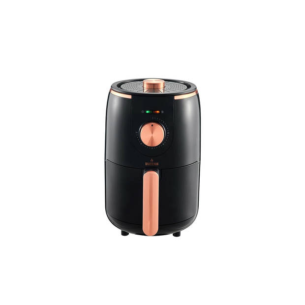 Buccan - Airfryer 1.6 Liter - Hetelucht friteuse - zwart met roségoud