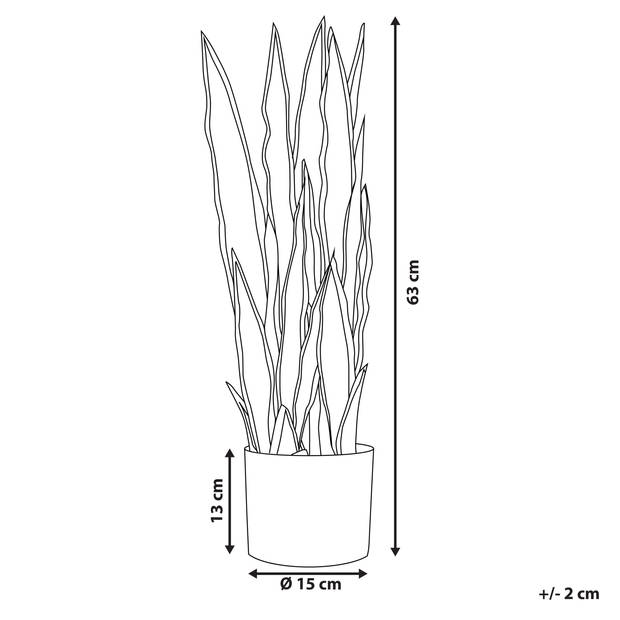 Beliani SNAKE PLANT - Kunstplant-Groen-Synthetisch materiaal