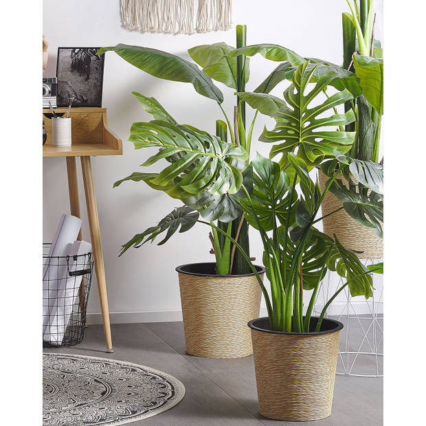 Beliani MONSTERA PLANT - Kunstplant-Groen-Synthetisch materiaal