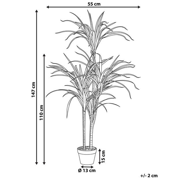 Beliani DRACAENA ANITA - Kunstplant-Groen-Synthetisch materiaal