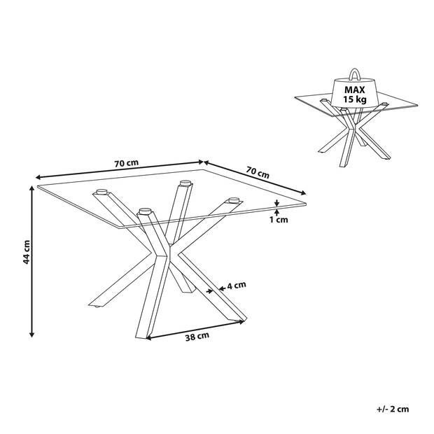 Beliani STARLIGHT - Salontafel-Zilver-Veiligheidsglas