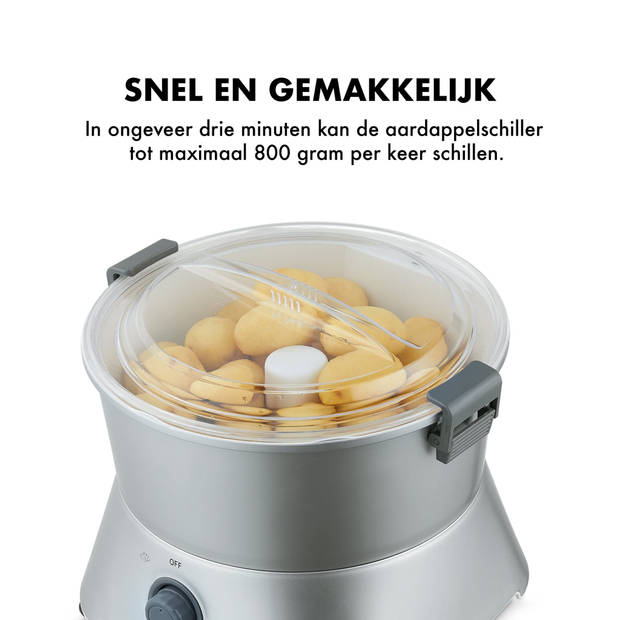 MOA Aardappelschiller Elektrisch - Schilmachine - Potato Peeler - Dunschiller - Zilverkleurig - PP09S