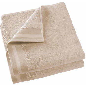 De Witte Lietaer badhanddoek Contessa 70 x 140 cm beige 2 stuks