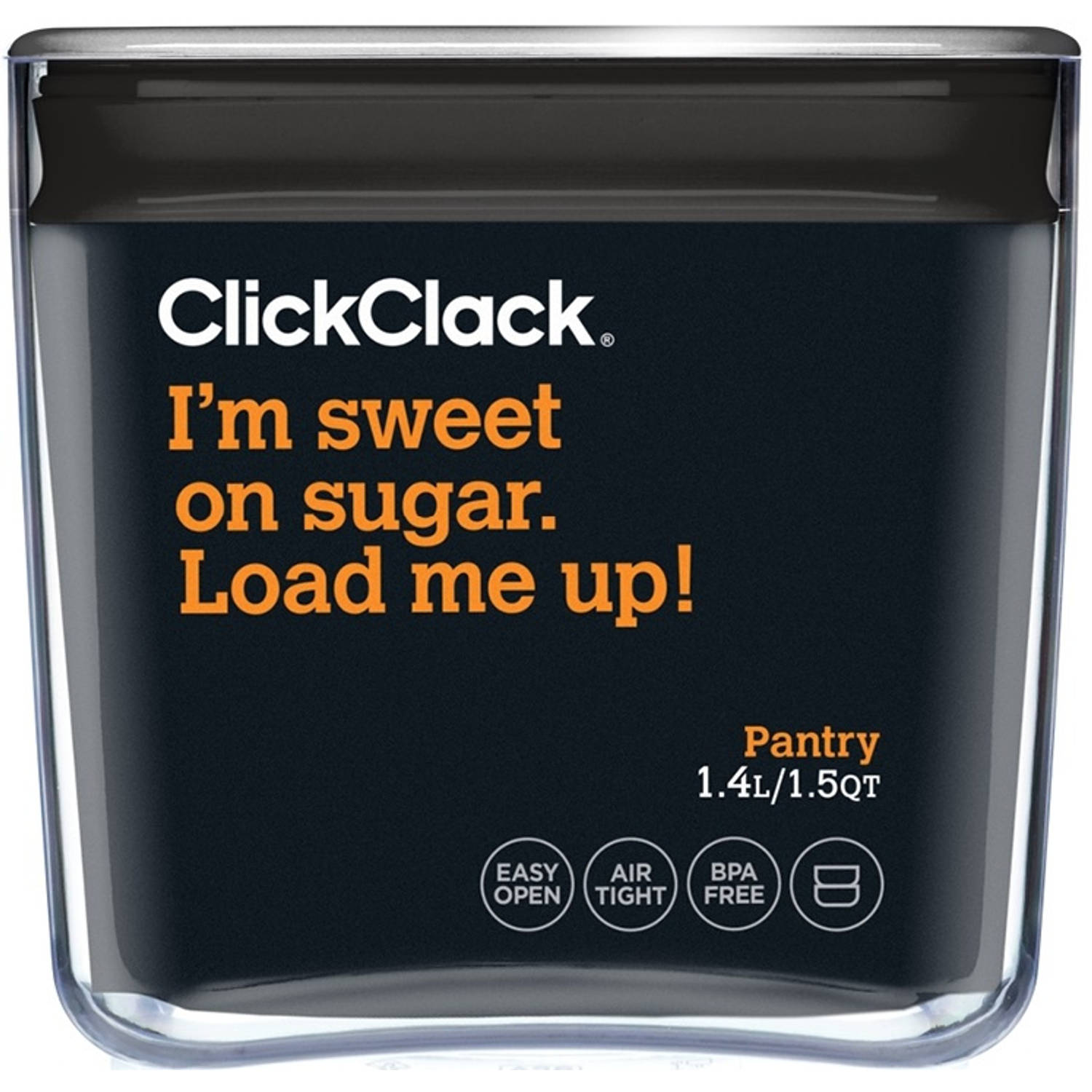 Clickclack Vershoudbox Pantry Cube 1,4 L Polycarbonaat Zilver