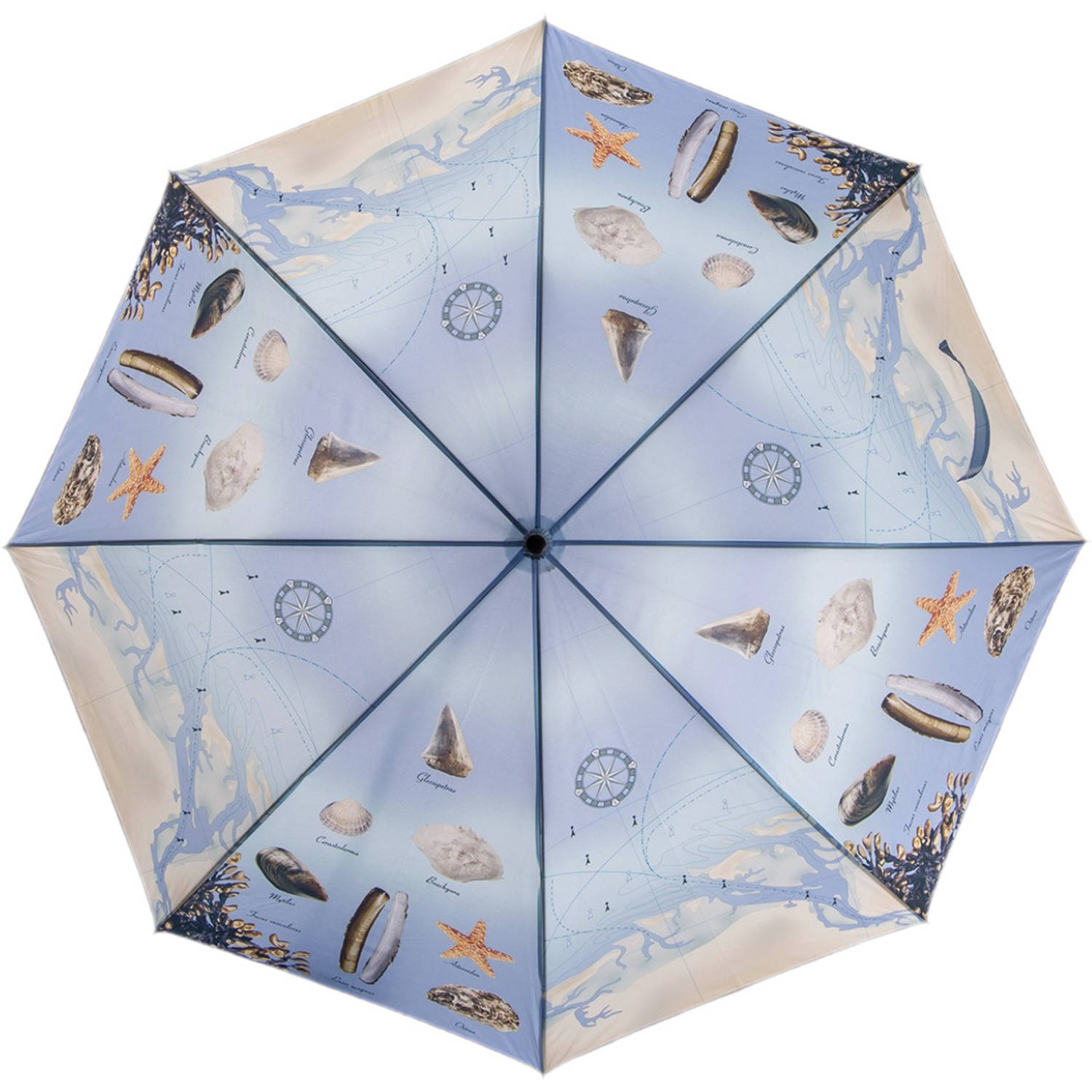Esschert Design Paraplu Strand 120 Cm Polyester/staal Blauw