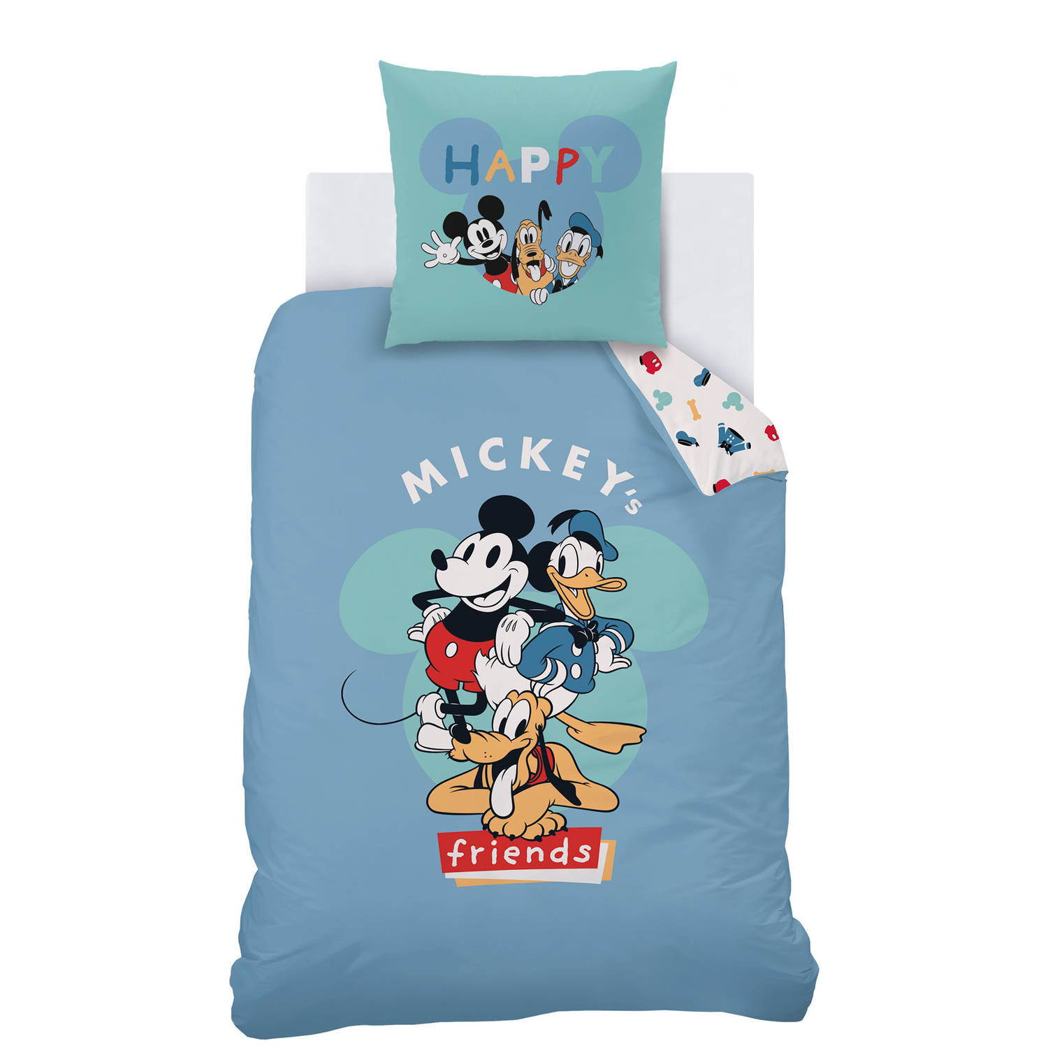 Disney Mickey Mouse Dekbedovertrek Friends - Eenpersoons - 140 X 200 Cm - Katoen