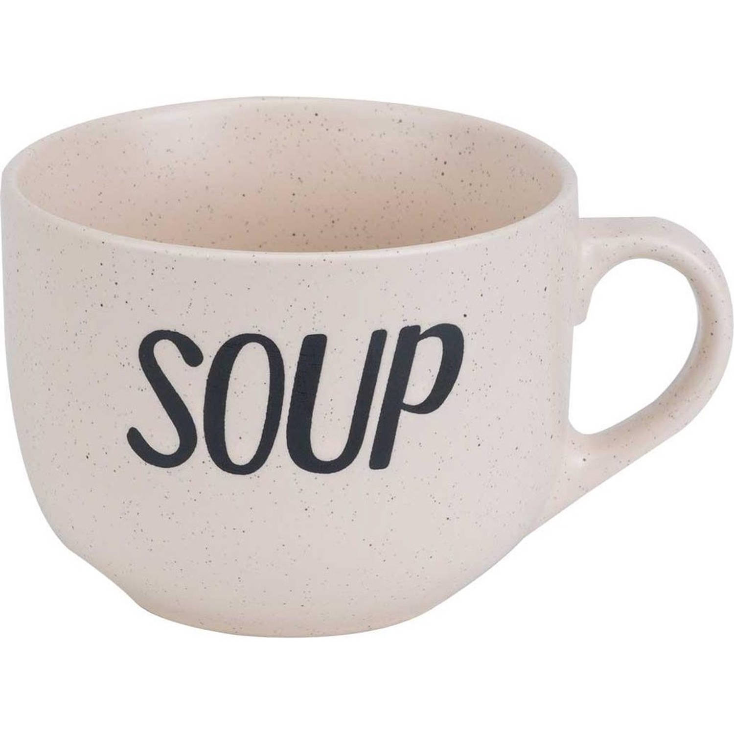 Cosy&Trendy soepkom 'Soup' met een oor - 51 cl - Crème - Set-6